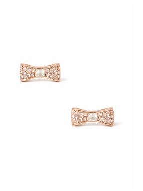 Kate Spade Ready Set Bow Rose Gold Pave Bow Stud Earrings